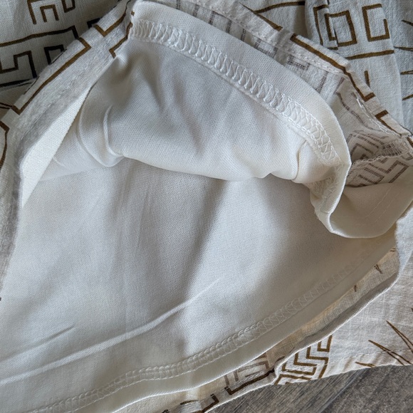 Petal & Pup Penny Cream Gold-tone Sun Geo Patterned Matching Shirt Short Set - Picture 15 of 16